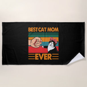 Best Cat Mum Ever Bandanna Beach Towel