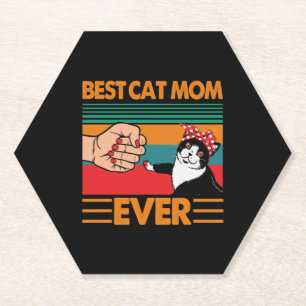 Best Cat Mum Ever Bandanna Paper Coaster