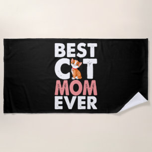 Best Cat Mum Ever Beach Towel