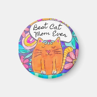Best Cat Mum Ever Cat Gift Sticker Magnet