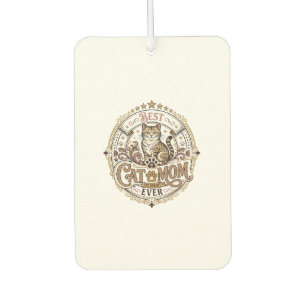 Best Cat Mum Ever Cat Mum Dad Parent Vintage Vecto Car Air Freshener