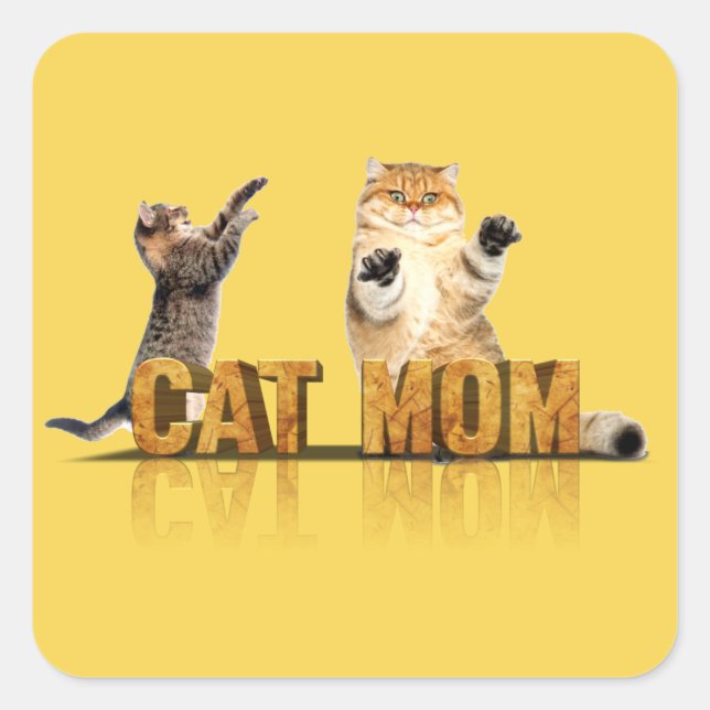 Best cat mum ever | cat mum gift square sticker (Front)