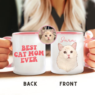 Best Cat Mum Ever Cat Personalised Christmas Gift Mug