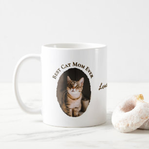 Best Cat Mum Ever Custom Funny Cute 2 Pet Photos Coffee Mug