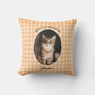 Best Cat Mum Ever Custom Funny Cute 2 Pet Photos Cushion