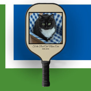 Best Cat Mum Ever Custom Photo and Text Pickleball Paddle