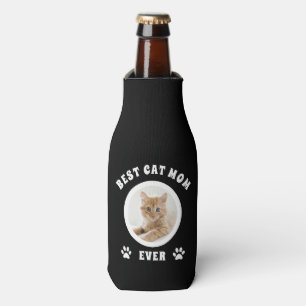 Best Cat Mum Ever Custom Photo Personalised Bottle Cooler