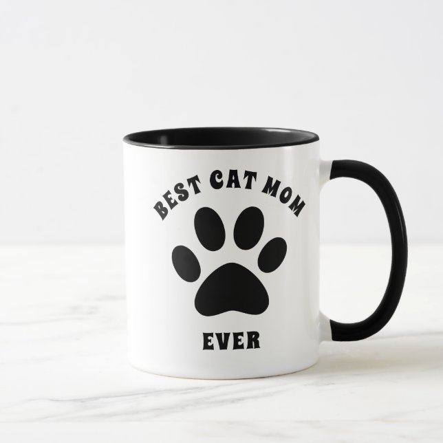Best Cat Mum Ever Custom Text Personalised Mug (Right)