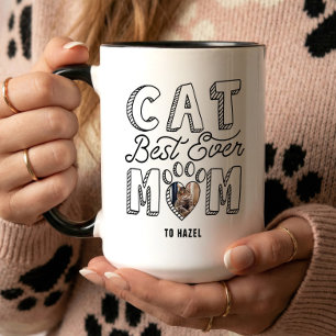 Best Cat Mum Ever Heart Paw Print Pet Photo Mug