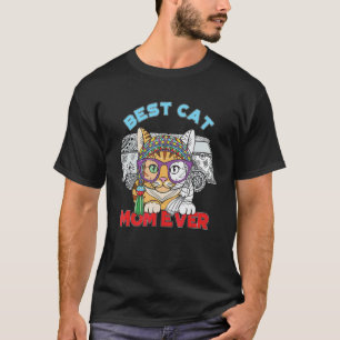 Best Cat Mum Ever Hippie Cat Mum Happy Mother's Da T-Shirt