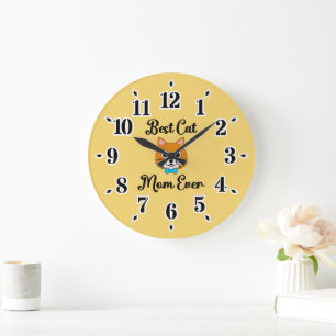 Best Cat Mum Ever Large Clock