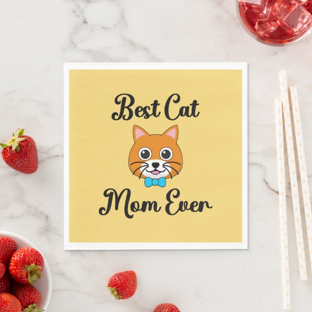 Best Cat Mum Ever Napkin (Insitu)