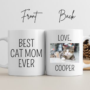 Best Cat Mum Ever Personalise Photo Mummy Birthday Coffee Mug