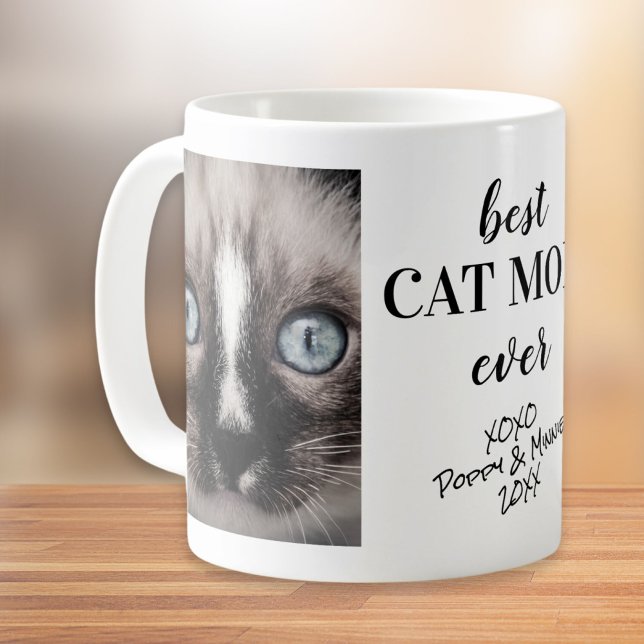 Best Cat Mum Ever Personalised Photos Coffee Mug (Creator Uploaded)
