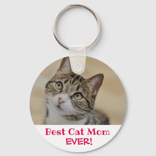 Best Cat Mum Ever Photo Key Ring (Front)