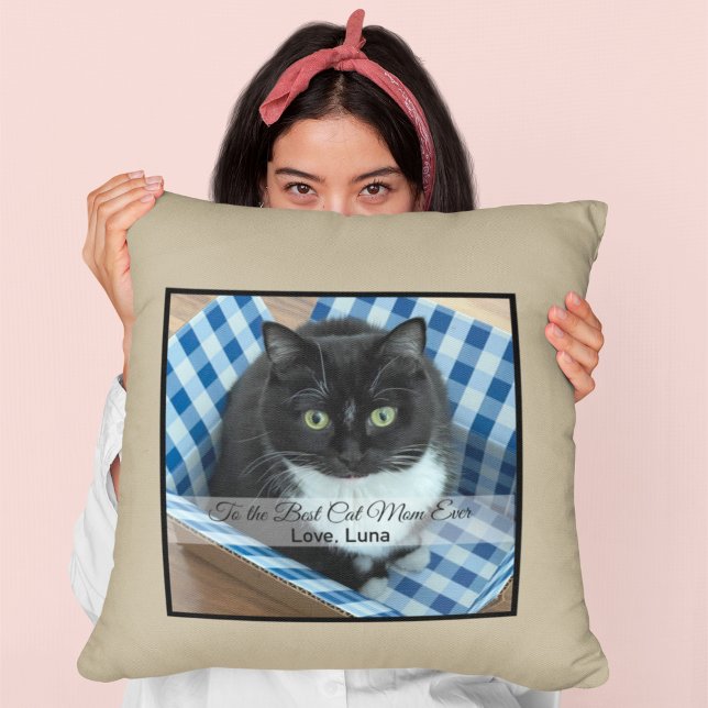 Best Cat Mum Ever Photo Throw Pillow (Creator Uploaded)