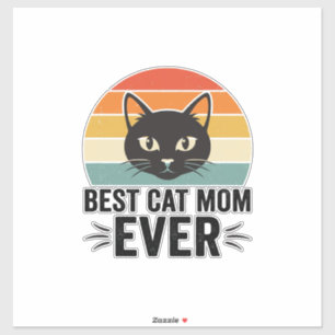 Best Cat Mum Ever Retro Cat Face Vintage Design_1