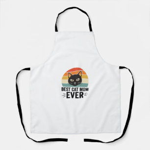 Best Cat Mum Ever Retro Cat Face Vintage Design_1 Apron