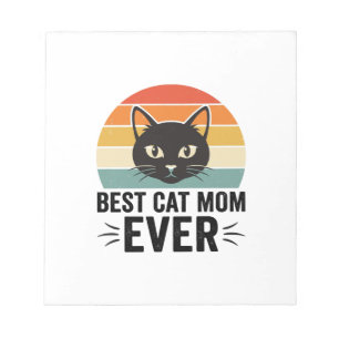 Best Cat Mum Ever Retro Cat Face Vintage Design_1 Notepad