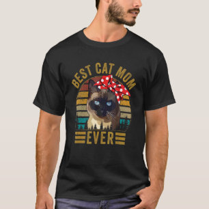 Best Cat Mum Ever Retro Vintage Siamese Cat Cute M T-Shirt
