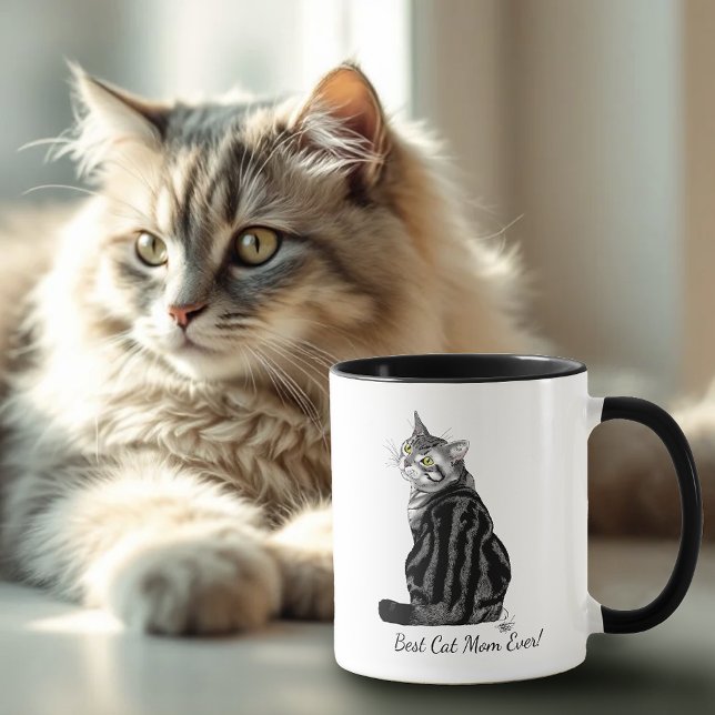 Best Cat Mum Ever Silver Tabby Mother's Day Mug (Creator Uploaded)
