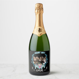 Best Cat Mum Ever Sparkling Wine Label