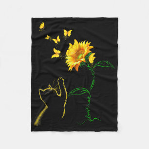 Best Cat Mum Ever Sunflower Mother's Day Gifts For Fleece Blanket
