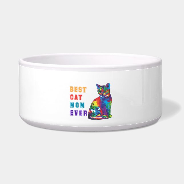 Best cat mum ever text multicolor cute cat lover (Front)