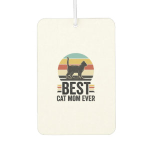 Best Cat Mum Ever Vintage Black Cat Retro Design_1 Car Air Freshener