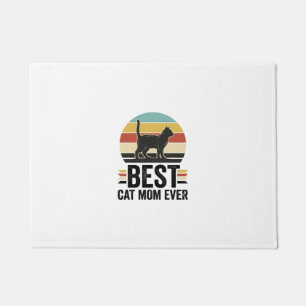 Best Cat Mum Ever Vintage Black Cat Retro Design_1 Doormat