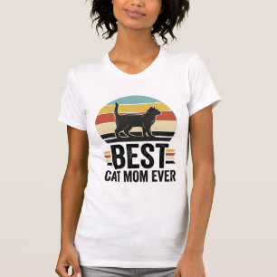 Best Cat Mum Ever Vintage Black Cat Retro Design_1 T-Shirt
