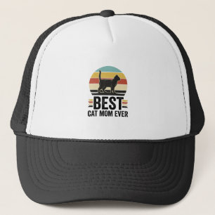 Best Cat Mum Ever Vintage Black Cat Retro Design_1 Trucker Hat