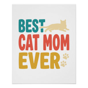 Best Cat Mum Ever Vintage Cat Lover Design_1 Poster