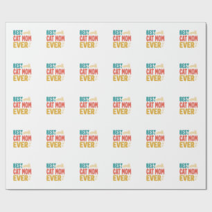 Best Cat Mum Ever Vintage Cat Lover Design_1 Wrapping Paper