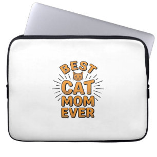 Best Cat Mum Ever Vintage Engraving Design_1 Laptop Sleeve