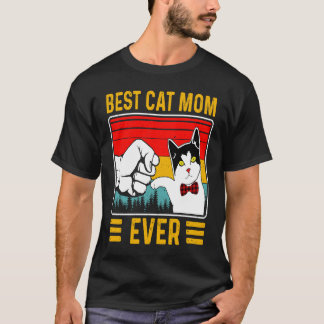 Best Cat Mum Ever Vintage Kitten Cat Mum Grandma M T-Shirt