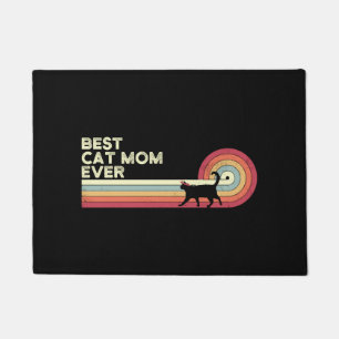Best Cat Mum Ever Vintage Retro Doormat