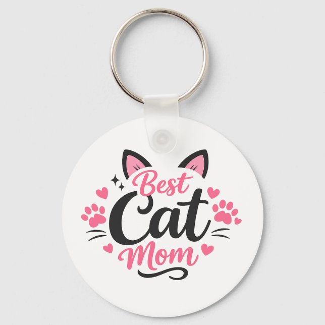 Best Cat Mum Key Ring (Front)