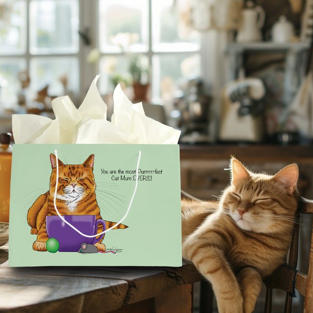  Best Cat Mum Mother's Day Large Gift Bag (Creator Uploaded)