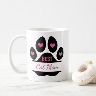 Best Cat Mum Paw Print Coffee Mug