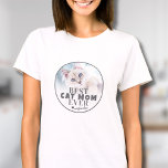 Best Cat Mum Pet Photo T-Shirt<br><div class="desc">Personalised Best Cat Mum Ever Custom Photo Shirt. Celebrate the special bond between a cat mum and her beloved kitty with this "Best Cat Mum Ever" shirt, perfect for any cat lover. Featuring modern, bold typography over a soft white ombre background, this shirt combines style with sentimentality. A sleek grey...</div>