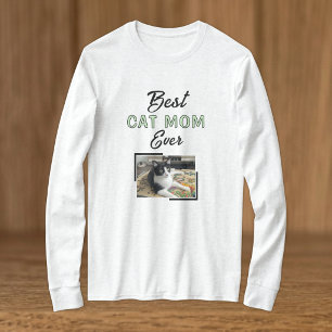 Best Cat Mum photo black green T-Shirt