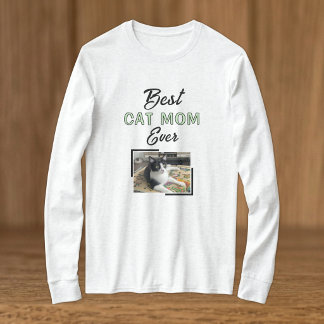 Best Cat Mum photo black green T-Shirt