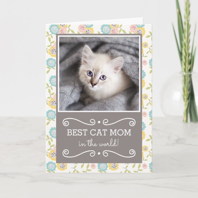 Best Cat Mum Photo Mother's Day Card (Front)