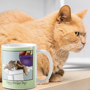 Best Cat Mum Sweet Tabby Cat Mother’s Day Green Coffee Mug