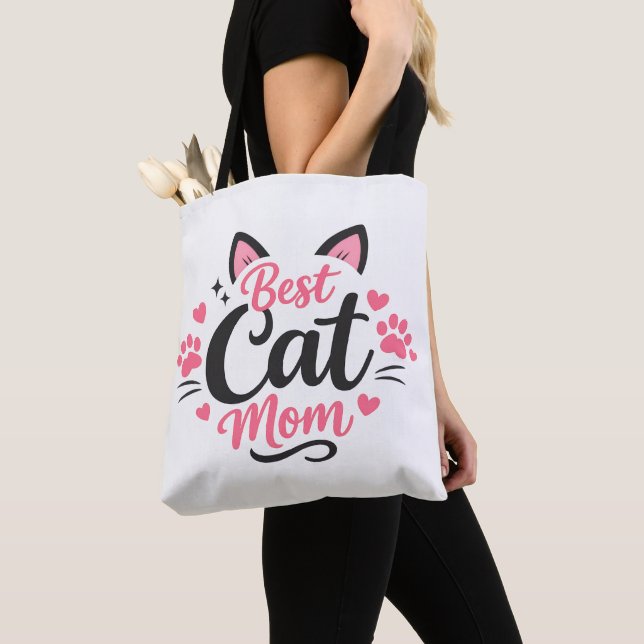 Best Cat Mum Tote Bag (Close Up)