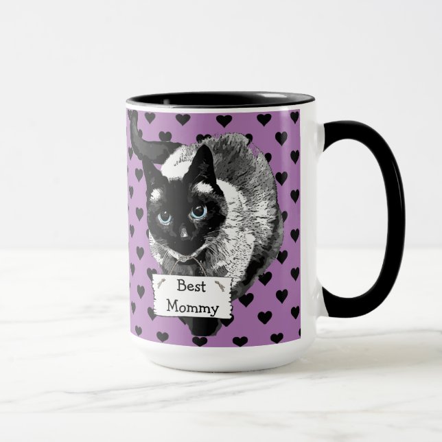 "Best Cat Mummy" Siamese Cat Lady Coffee Mug (Right)
