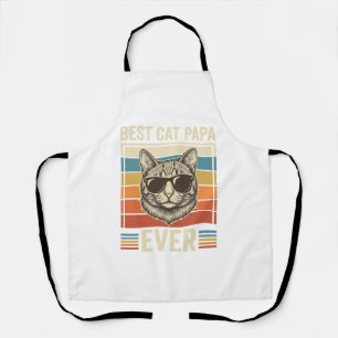 Best Cat Papa Ever Vintage Cat Shirt Design_1 Apron