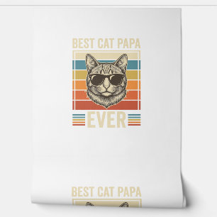 Best Cat Papa Ever Vintage Cat Shirt Design_1 Wallpaper