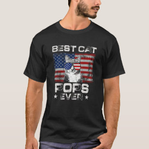 Best Cat Pops Ever American Flag Patriotic 4th Of T-Shirt